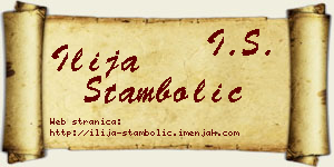 Ilija Stambolić vizit kartica
